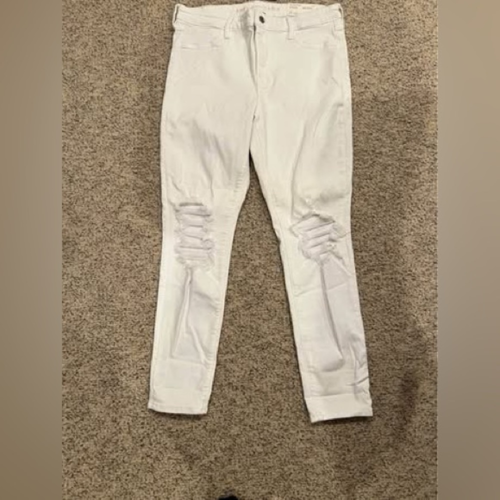 American Eagle Distressed Hi-Rise Jeggings White NWT Size 16